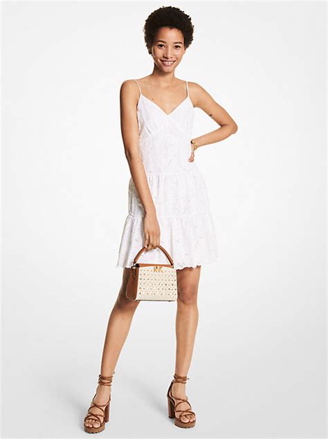 Palm Eyelet Cotton Slip Dress 